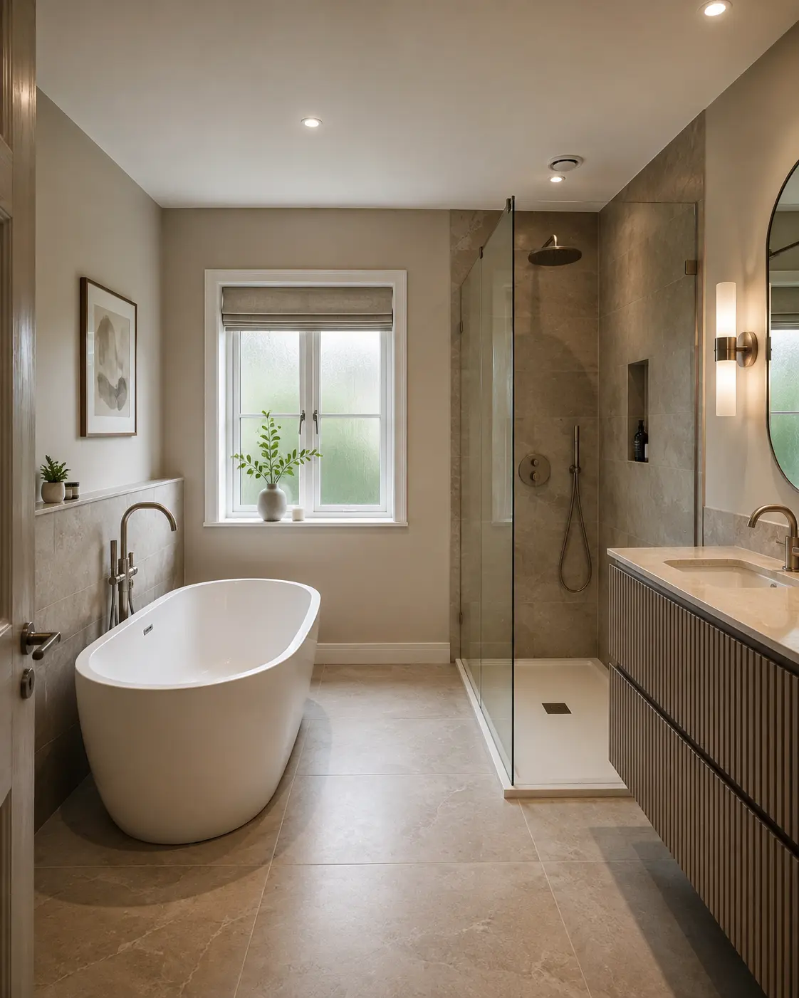 Fitted bathroom idea for heating & lighting
